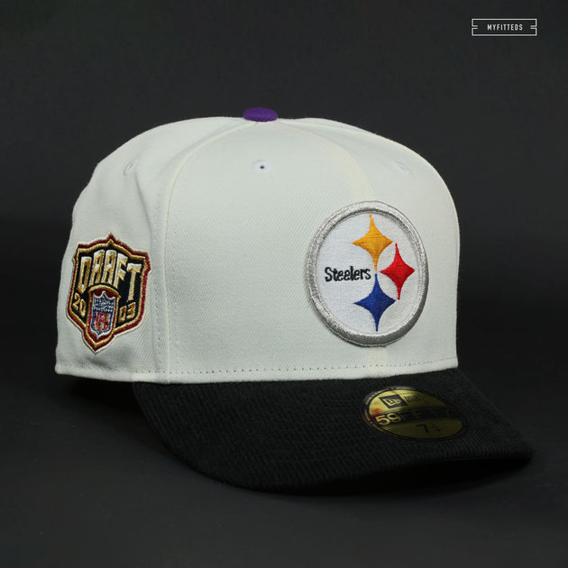 PITTSBURGH STEELERS 2003 NFL DRAFT OFF WHITE TROY NEW ERA FITTED