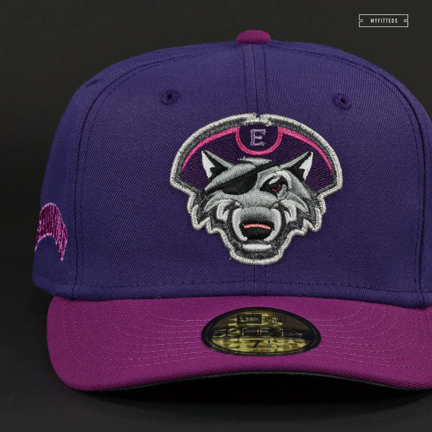 Men's New Era Black Erie Seawolves Theme Nights Pepperoni Balls 59FIFTY Fitted Hat