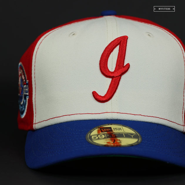 INDINANPOLIS INDIANS X MONTREAL EXPOS RANDY JOHNSON NEW ERA FITTED CAP –  SHIPPING DEPT