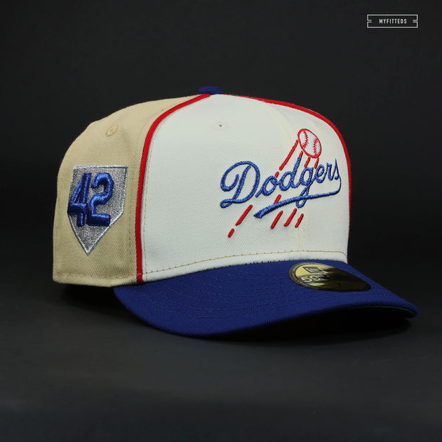 Products Stone Brooklyn Dodger Brown Visor Red Bottom Jackie Robinson 75th Years Side Patch New Era 59FIFTY Fitted 71/8