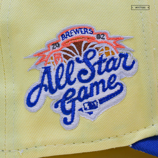 New Era Milwaukee Brewers All Star Game 2002 Old Gold Throwback Two Tone  Edition 59Fifty Fitted Hat