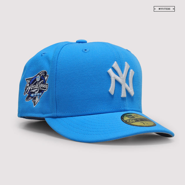 MLB New York Yankees Hat Cap New Era Size 7 1/8 Fitted 59Fifty Baby Blue