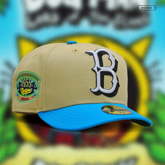New Era x MLB Off White Brooklyn Dodgers Pinstripe 59fifty Fitted Hat Cap  Sz 8