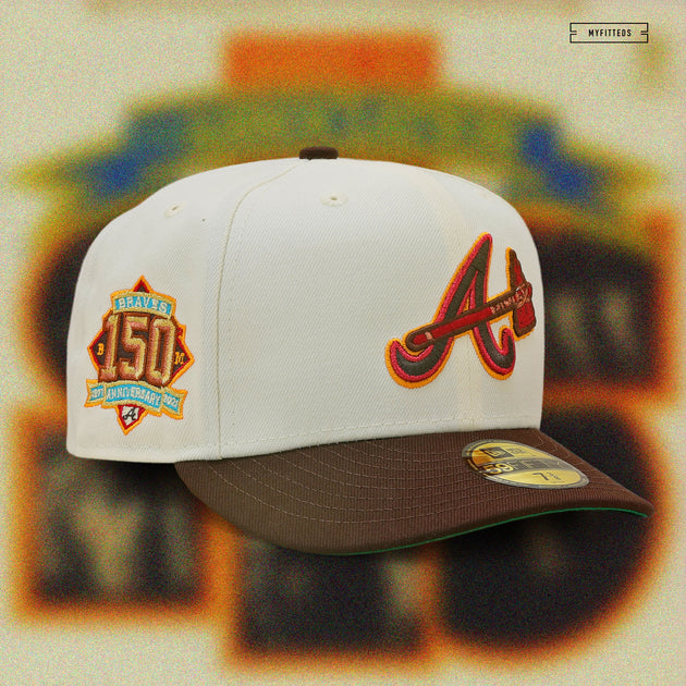 ATLANTA BRAVES 150TH ANNIVERSARY OFF WHITE WINDY NEW ERA FITTED