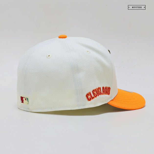 CLEVELAND GUARDIANS OFF WHITE / ATOMIC ORANGE NEW ERA FITTED CAP –  SHIPPING DEPT