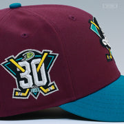 ANAHEIM MIGHTY DUCKS 30TH ANNIVERSARY DARK AUBERGINE TIDAL WAVE NEW ERA CAP