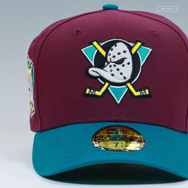 ANAHEIM MIGHTY DUCKS 30TH ANNIVERSARY DARK AUBERGINE TIDAL WAVE NEW ERA CAP