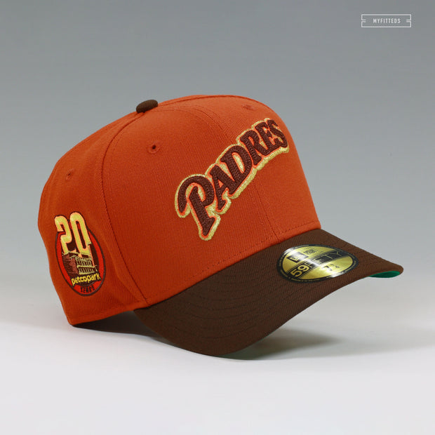 SAN DIEGO PADRES PETCO PARK 20TH ANNIVERSARY CHAIN STITCHED CINNAMON SPICE NEW ERA HAT