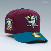 ANAHEIM MIGHTY DUCKS 30TH ANNIVERSARY DARK AUBERGINE TIDAL WAVE NEW ERA CAP