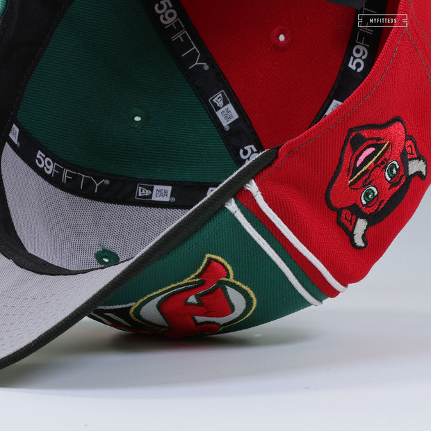 NEW JERSEY DEVILS NJ DEVIL REVERSE RETRO INSPIRED DIAGONAL BLOCK NEW ERA FITTED CAP