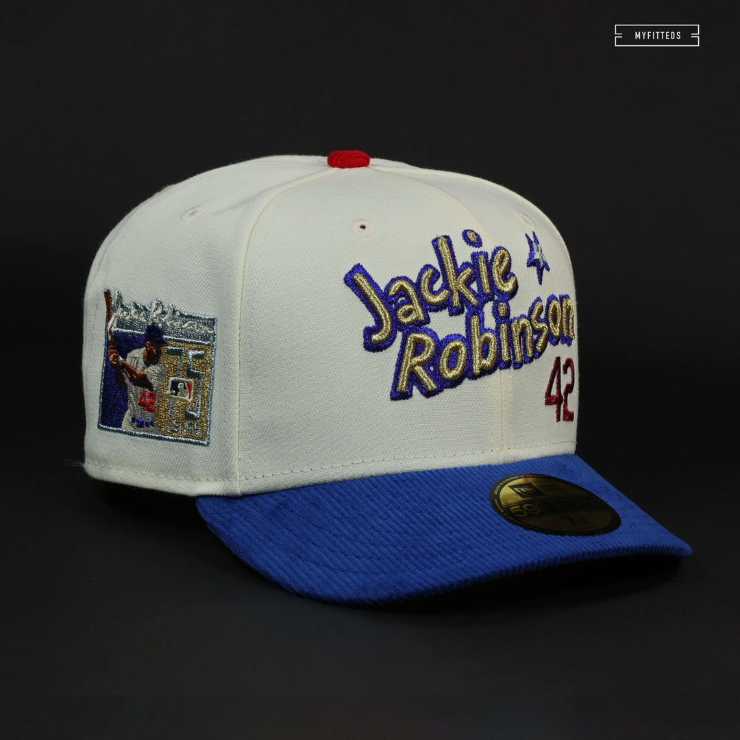 JACKIE ROBINSON 42 75TH ANNIVERSARY CENTENNIAL OFF WHITE NEW ERA FITTED CAP