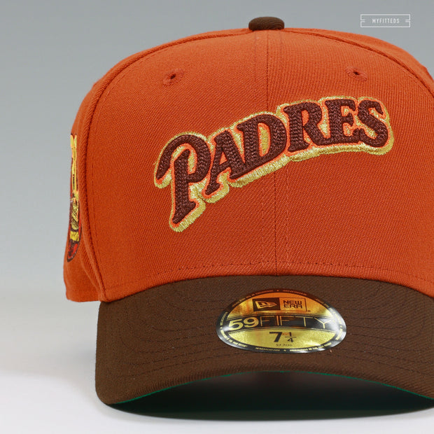 SAN DIEGO PADRES PETCO PARK 20TH ANNIVERSARY CHAIN STITCHED CINNAMON SPICE NEW ERA HAT