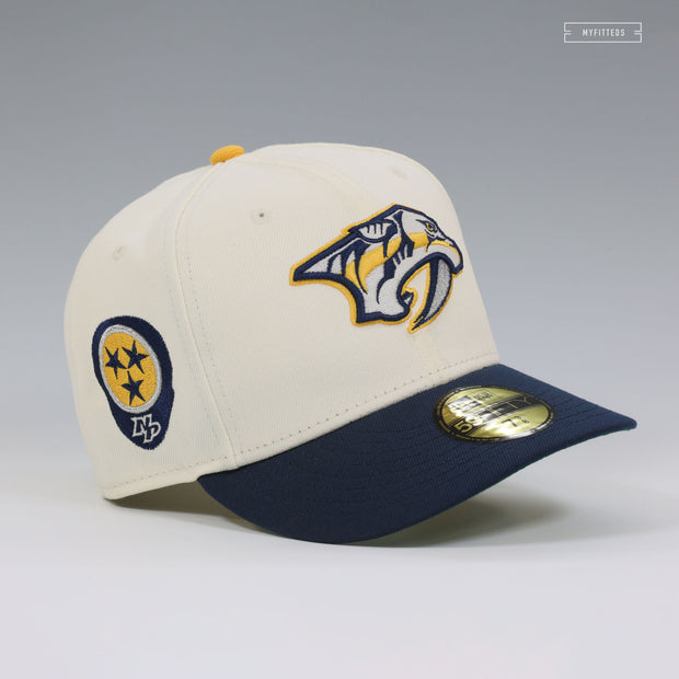 NASHVILLE PREDATORS OFF WHITE NIGHTSHADE GLOW IN THE DARK NEW ERA FITTED CAP