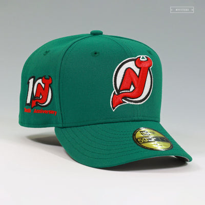 NEW JERSEY DEVILS 10TH ANNIVERSARY EMERALD GREEN NEW ERA FITTED CAP