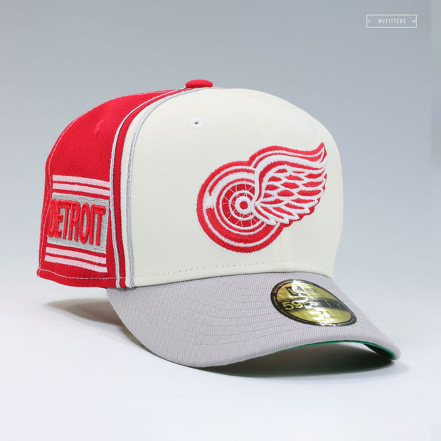 DETROIT RED WINGS NHL REVERSE RETRO DIAGONAL BLOCK NEW ERA FITTED CAP