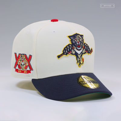 FLORIDA PANTHERS TWENTIETH ANNIVERSARY OFF WHITE RETRO NEW ERA FITTED CAP