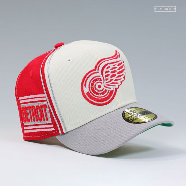DETROIT RED WINGS NHL REVERSE RETRO DIAGONAL BLOCK NEW ERA FITTED CAP