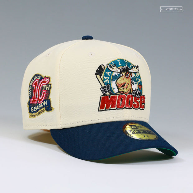 MANITOBA MOOSE X WINNIPEG JETS 10TH ANNIVERSARY OFF WHITE NEW ERA FITTED CAP