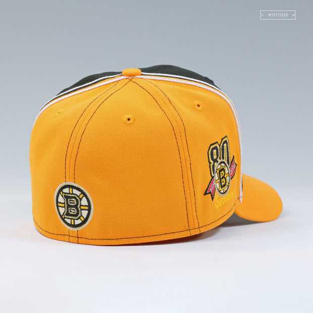 BOSTON BRUINS 80TH ANNIVERSARY REVERSE RETRO DIAGONAL BLOCK NEW ERA FITTED CAP