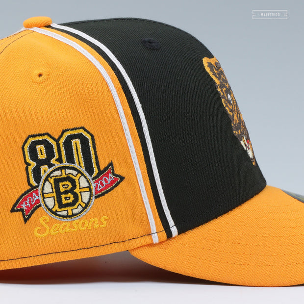 BOSTON BRUINS 80TH ANNIVERSARY REVERSE RETRO DIAGONAL BLOCK NEW ERA FITTED CAP