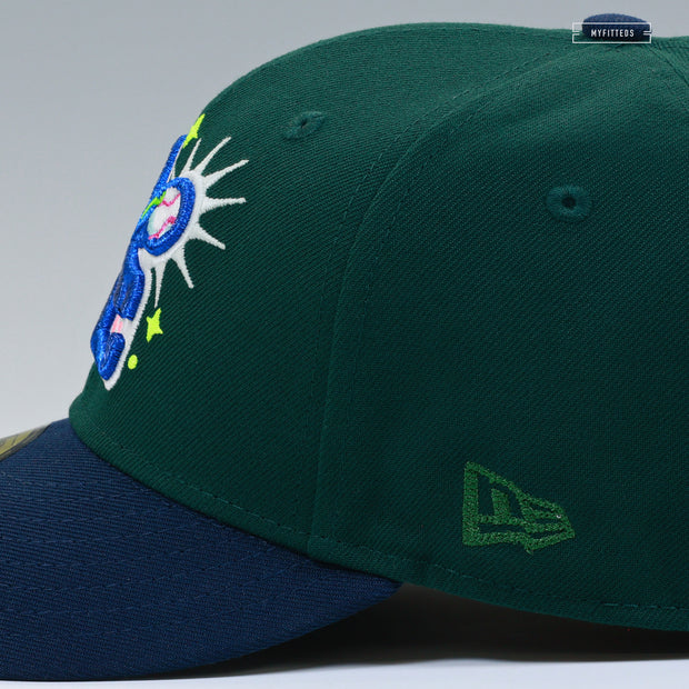 OKLAHOMA CITY COMETS HOLLY LEAF NIGHTSHADE GLOW IN THE DARK NEW ERA FITTED CAP