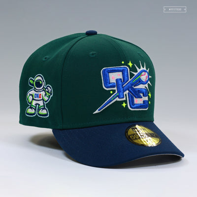 OKLAHOMA CITY COMETS HOLLY LEAF NIGHTSHADE GLOW IN THE DARK NEW ERA FITTED CAP