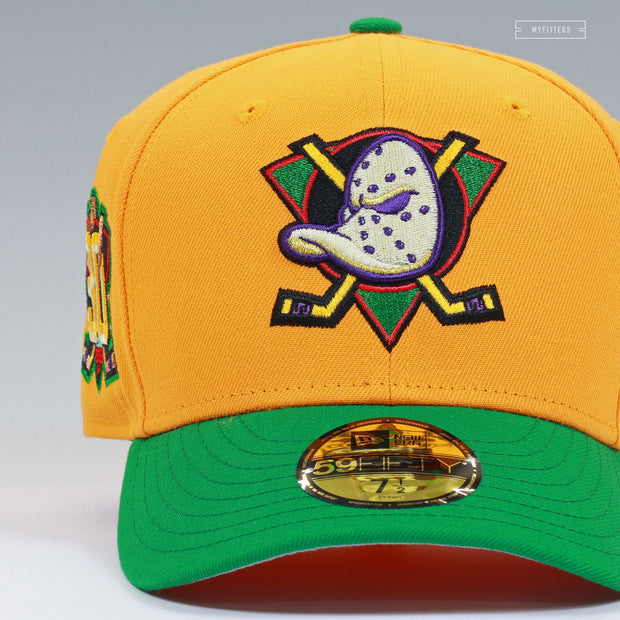 ANAHEIM MIGHTY DUCKS 30TH ANNIVERSARY DISTRICT 5 MARIGOLD NEW ERA FITTED CAP