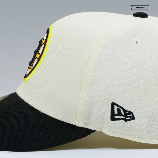 BOSTON BRUIN 1996 NHL ALL-STAR GAME OFF WHITE HIGHLIGHTER YELLOW NEW ERA FITTED CAP