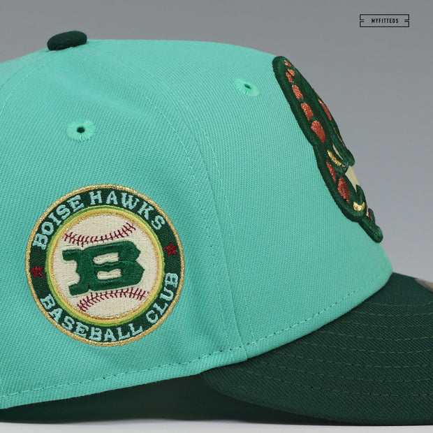 BOISE HAWKS BASEBALL CLUB MINT JULEP FIELD GREEN NEW ERA FITTED CAP