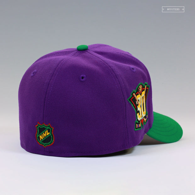 ANAHEIM MIGHTY DUCKS 30TH ANNIVERSARY DISTRICT 5 REVERSE NEW ERA FITTED CAP