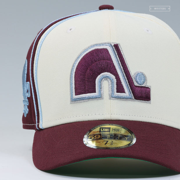 QUEBEC NORDIQUES FLEUR DE LIS REVERSE RETRO DIAGONAL BLOCK NEW ERA FITTED CAP