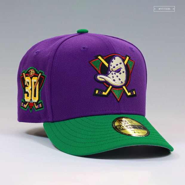 ANAHEIM MIGHTY DUCKS 30TH ANNIVERSARY DISTRICT 5 REVERSE NEW ERA FITTED CAP