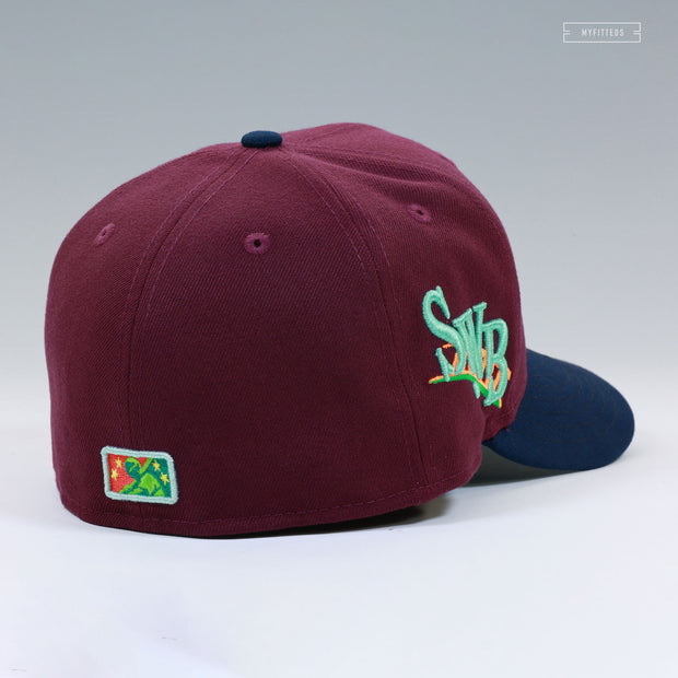 SCRANTON WILKES-BARRE RAIL RIDERS INTENSE MAROON NIGHTSHADE NEON NEW ERA FITTED CAP