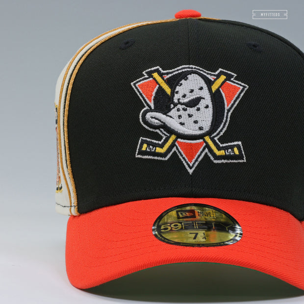 ANAHEIM DUCKS 2007 STANLEY CUP 10 YEARS REVERSE RETRO DIAGONAL BLOCK NEW ERA CAP
