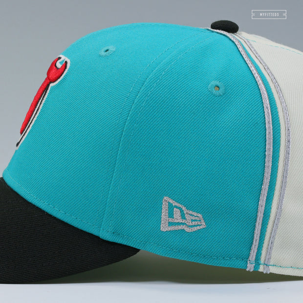 NEW JERSEY DEVILS 1996 NHL ALL-STAR GAME BOSTON JERSEY DIAGONAL BLOCK NEW ERA FITTED CAP