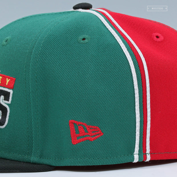 NEW JERSEY DEVILS NJ DEVIL REVERSE RETRO INSPIRED DIAGONAL BLOCK NEW ERA FITTED CAP