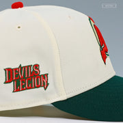 NEW JERSEY DEVILS THE DEVILS LEGION OFF WHITE FIELD GREEN NEW ERA FITTED CAP