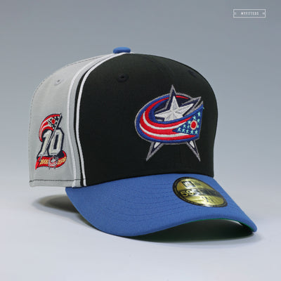 COLUMBUS BLUE JACKETS 10TH ANNIVERSARY REVERSE RETRO DIAGONAL BLOCK NEW ERA CAP