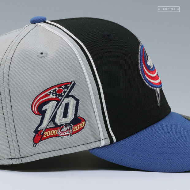 COLUMBUS BLUE JACKETS 10TH ANNIVERSARY REVERSE RETRO DIAGONAL BLOCK NEW ERA CAP