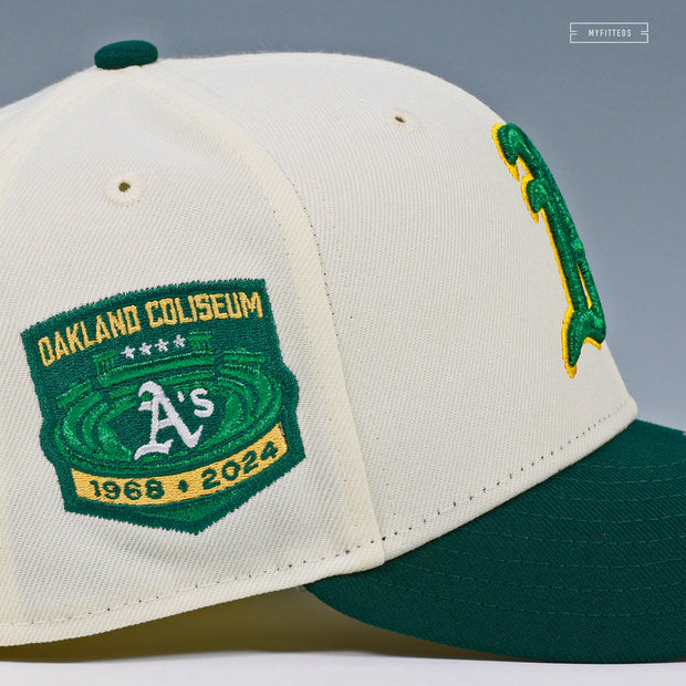 OAKLAND ATHLETICS 1968-2024 OAKLAND COLISEUM OFF WHITE NEW ERA FITTED CAP