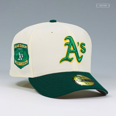 OAKLAND ATHLETICS 1968-2024 OAKLAND COLISEUM OFF WHITE NEW ERA FITTED CAP