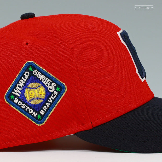 BOSTON BRAVES 1914 WORLD SERIES GLOW IN THE DARK SCARLET NEW ERA FITTED CAP