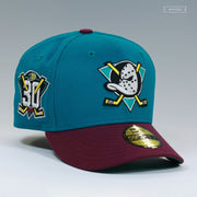 ANAHEIM MIGHTY DUCKS 30TH ANNIVERSARY MAROON JERSEY INSPIRED NEW ERA FITTED CAP