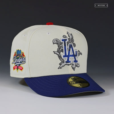 LOS ANGELES DODGERS 100TH ANNIVERSARY OFF WHITE ORNATE NEW ERA FITTED CAP