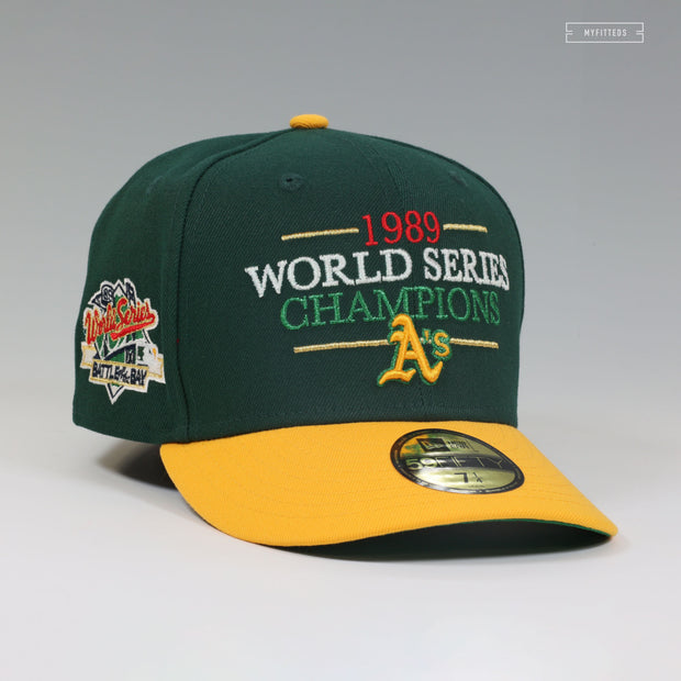 OAKLAND ATHLETICS 1989 WORLD SERIES CHAMPIONS HOME NEW ERA FITTED CAP