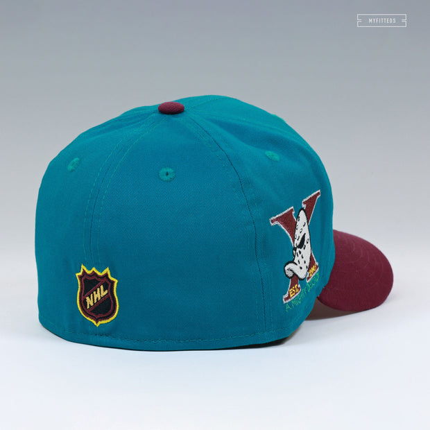 ANAHEIM MIGHTY DUCKS EST. 1993 TEN MIGHTY SEASONS SHY PINK UV NEW ERA FITTED CAP