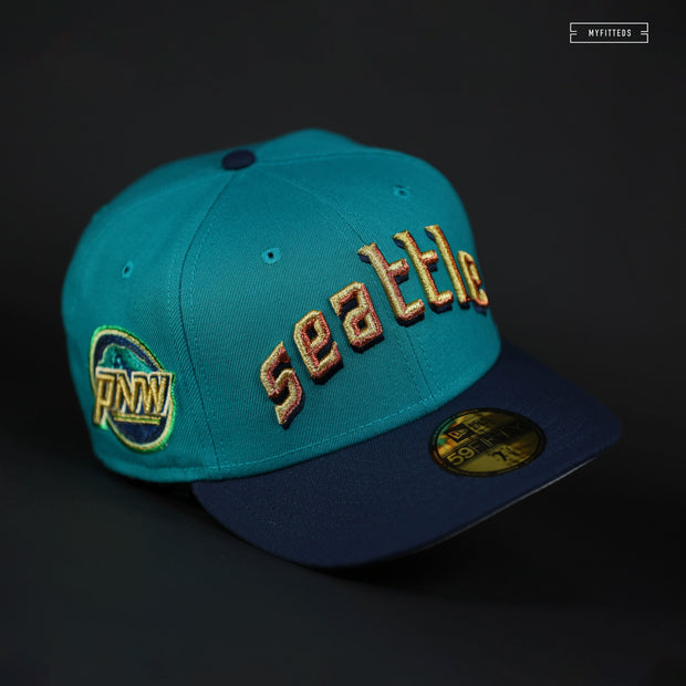 Buy New Era Utah Jazz Teal & Yellow Fitted Hat at in Style 8 1/8 / Color Pack