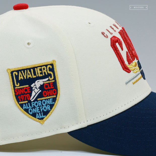 CLEVELAND CAVALIERS ALL FOR ONE ONE FOR ALL OFF WHITE NEW ERA FITTED CAP