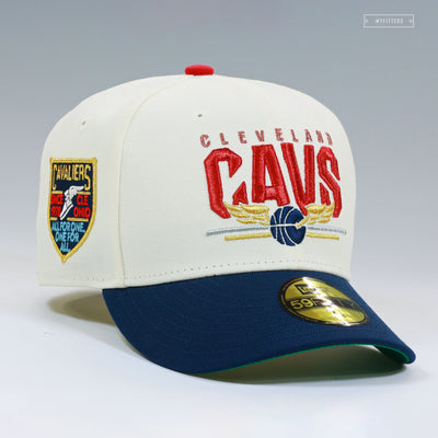 CLEVELAND CAVALIERS ALL FOR ONE ONE FOR ALL OFF WHITE NEW ERA FITTED CAP