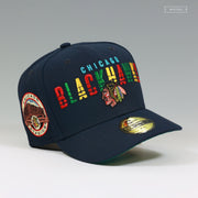 CHICAGO BLACKHAWKS CHICAGO STADIUM NIGHTSHADE SKATE MARKS NEW ERA FITTED CAP